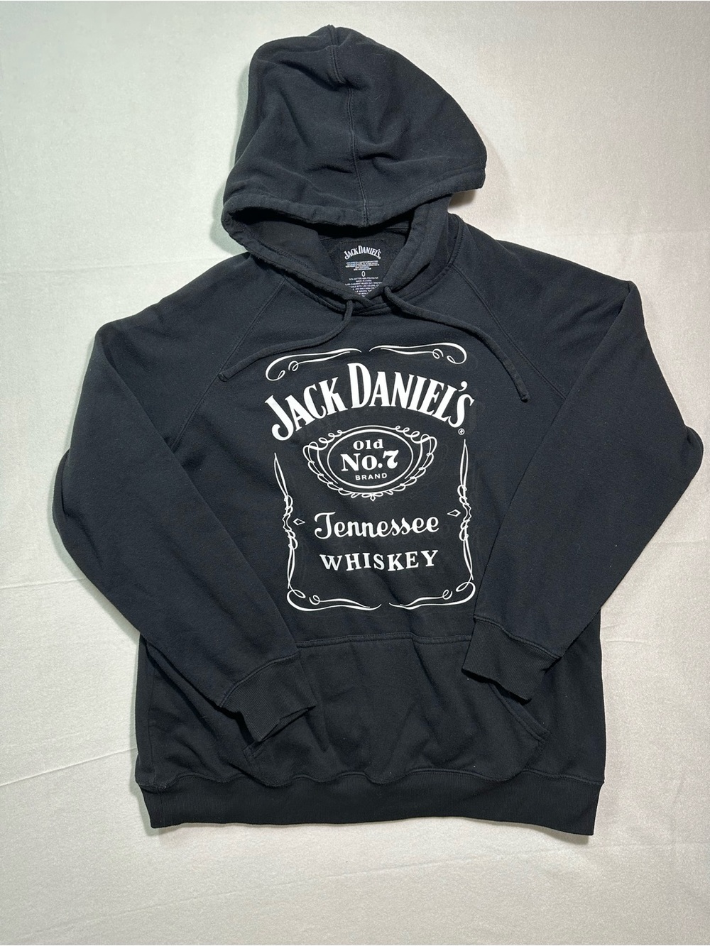 Jack Danielās Old No. 7 Black Graphic Hoodie Size 0